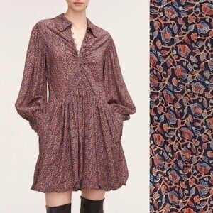 NWOT Rebecca Taylor 100% Silk Wren Fleur Bubble Hem Dress 2, XS